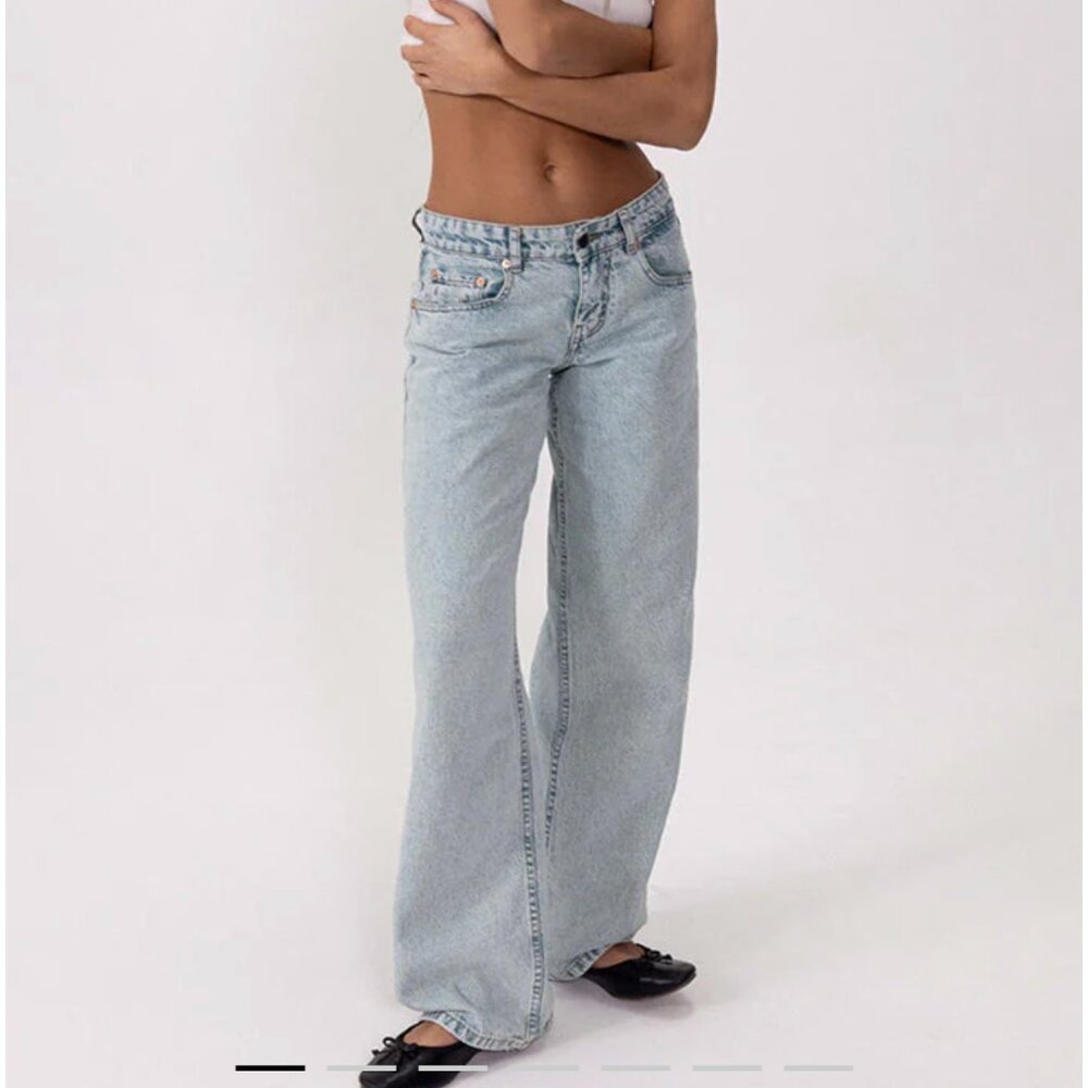 Motel Rocks W28 L32 Low Rise Parallel Jeans Light Wash